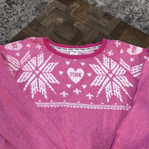 Victoria Secret PINK Holiday Fair Isle sweatshirt - Picture 3 of 6